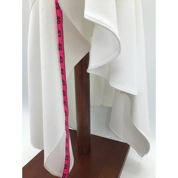 XSCAPE 4 S White Ruffled Off-the-shoulder Hi Low Midi Gown NWT $259 B154 *flaw - Picture 7 of 12